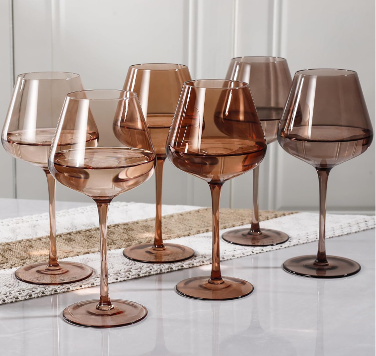 Physkoa Venus Amber Wine Glasses
Warm, earthy, and beautifully distinctive, the Venus Amber Wine Glasses bring a touch of European-inspired elegance to the table. Their hand-blown silhouette and rich mocha tones create a sophisticated setting that fe
