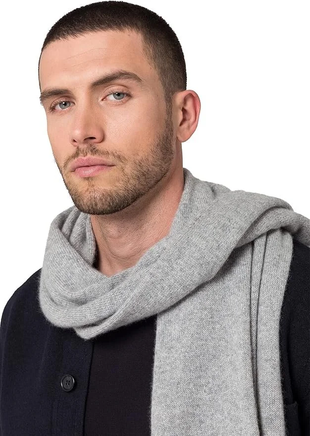 Style Republic Men's 100% Pure Cashmere Scarf; a piece that reflects a certain kind of masculinity: assured, disciplined, sharp and composed. Pure cashmere, reduced to its most essential form, wrapping the neck in a softness that speaks to quiet luxu