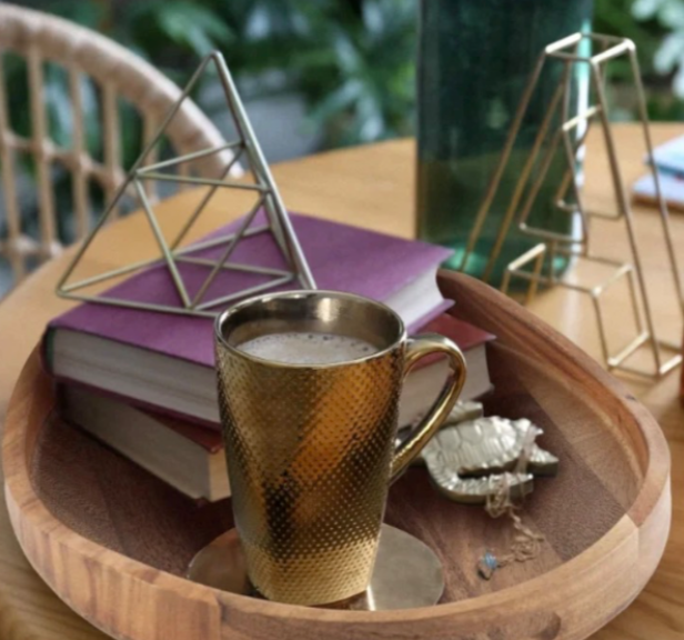Wood Tray. 
This is the perfect tray for Scandinavian styled coffee table arrangements.