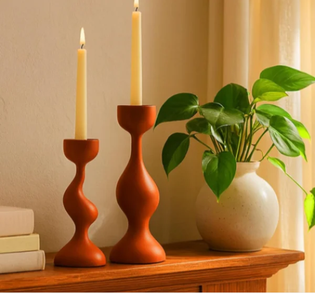 

Bauhaus Inspired Candle Holders.

Bring a touch of elegance and warmth to your home with this set of 2 stick candle holders. Their streamlined design blends beautifully with modern or retro decor, creating a cozy atmosphere. Crafted from premium ca