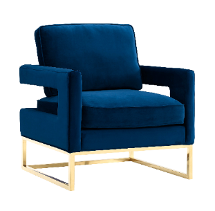 A velvet accent chair that adds another texture and shape into the mix, easily pulled into a corner or paired beside a sofa for extra seating with personality. In an eclectic room, chairs like this are a chance to bring in a different color or silhou
