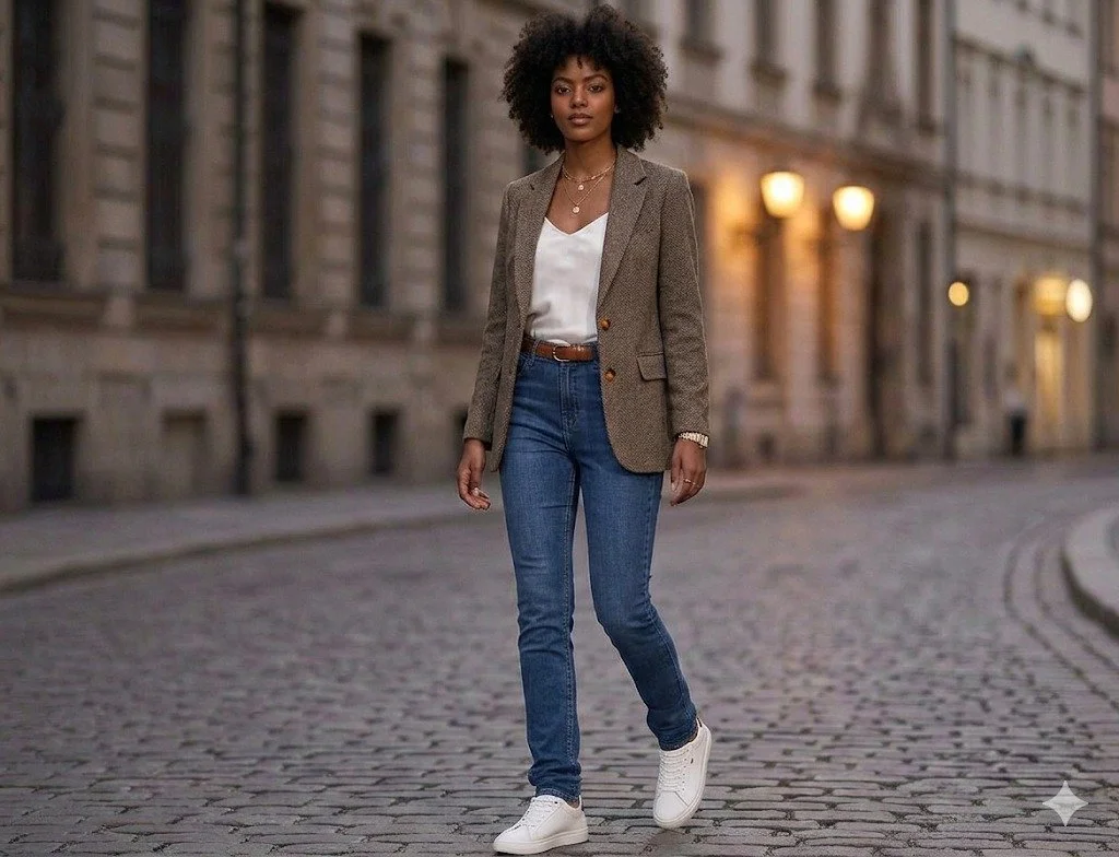 Slim Fitted Herringbone Tweed Blazer
Great layer for fall and spring! Effortlessly chic. This herringbone slim-fit blazer for women is the perfect blend of classic style and modern tailoring. Elevate your everyday look or dress it up for a night out.
