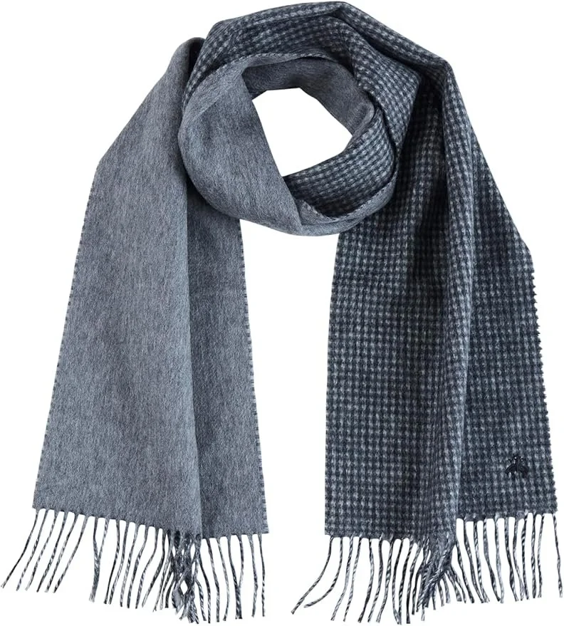 The refined expression of pattern and texture, woven from a soft blend of wool and cashmere, this beautiful scarf by Brooks Brothers, offers warmth with a fluid drape that feels effortless rather than heavy. The subtle pattern adds depth without bein