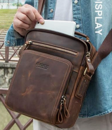 Rich Crazy Horse leather and a refined, substantial silhouette give this messenger bag a distinctly European character. Designed to carry your iPad and daily essentials without looking oversized, it’s a practical choice for the man who values craftsm