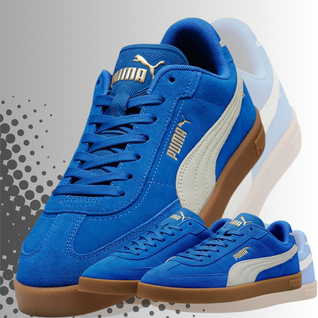 PUMA Ii Era Suede Lace Up Sneakers:
Suede Lace Up Blue Sneakers; a sharp, versatile pick that brings a distinct touch of effortless European street flair to any smart-casual wardrobe.