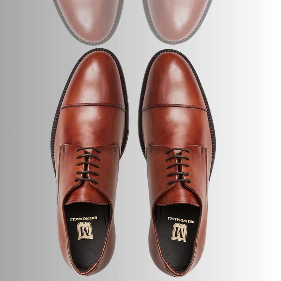 Effortlessly capture a luxurious yet attainable European aesthetic, grounded in the Bruno Magli brand’s storied 1936 Italian heritage.
Exquisitely crafted from premium Italian leather, these refined dress shoes feature a sleek, minimalist plain-toe s