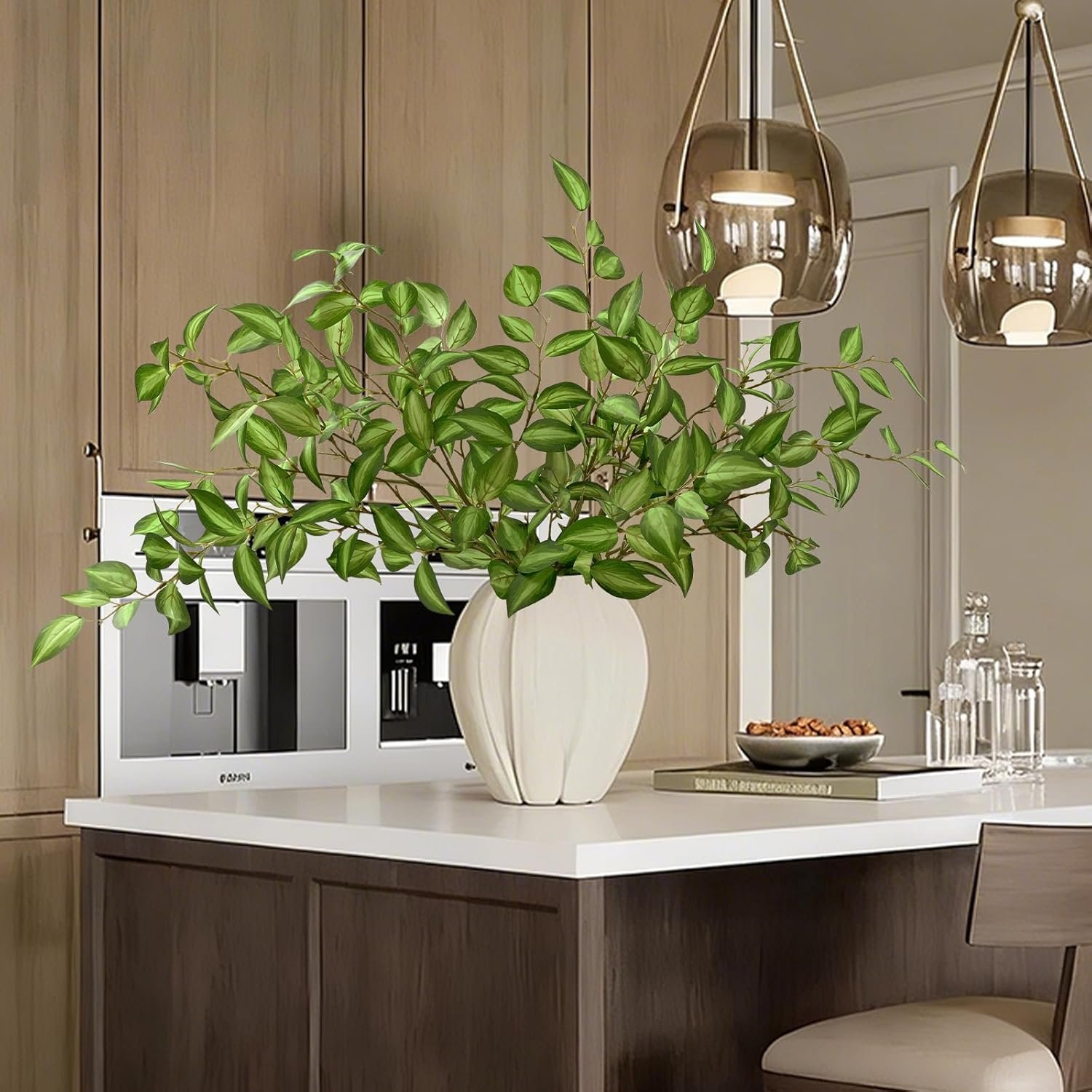 Gorgeous silk faux olive tree branches. No watering needed! 