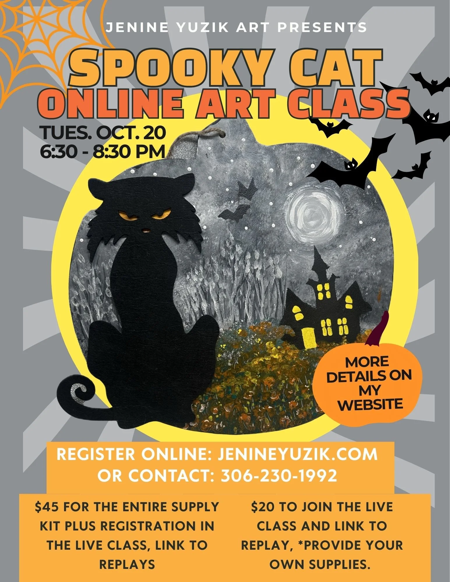Spooky Cat online class - NO materials Kit