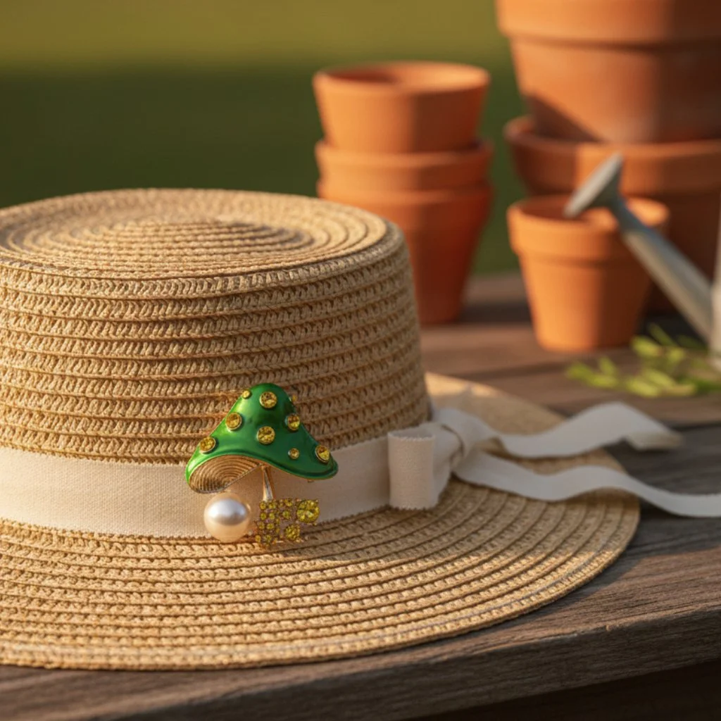 Enchanted Toadstool Brooch Pin