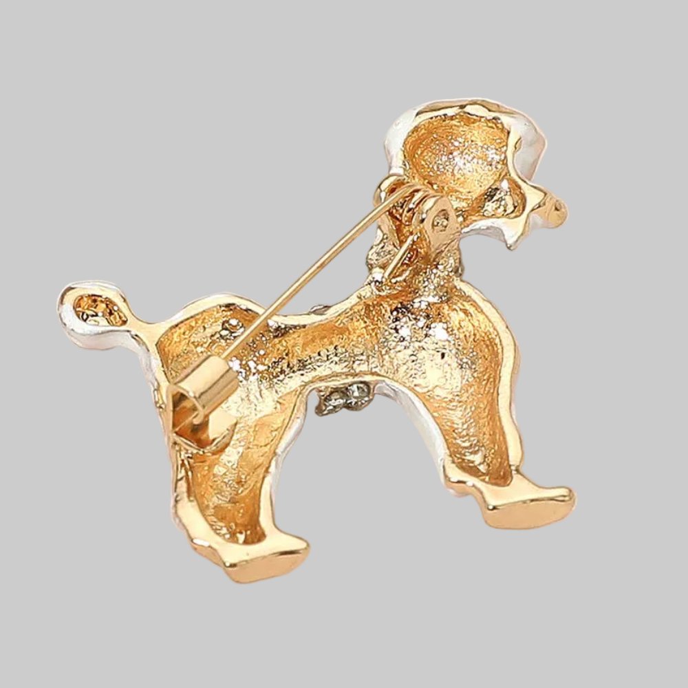 Back view of poodle brooch