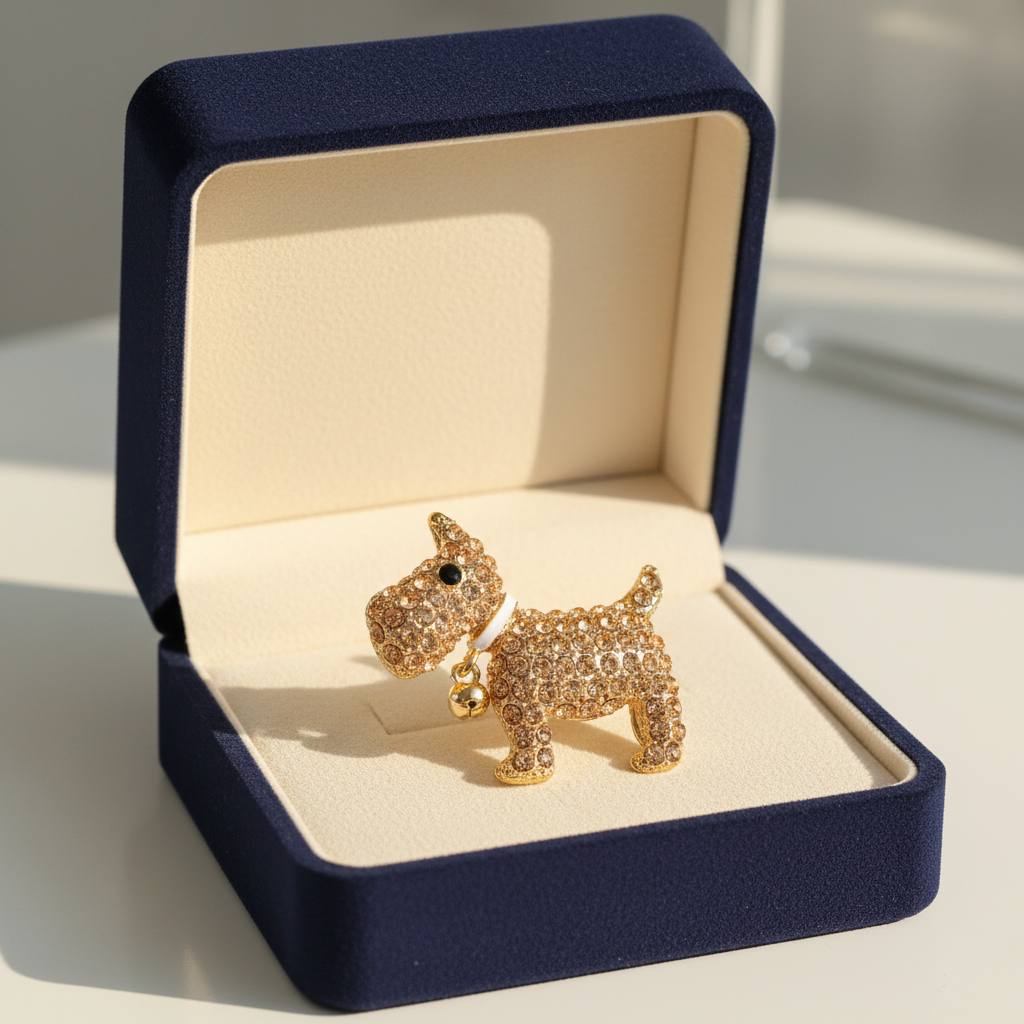 Rhinestone Schnauzer Brooch Pin