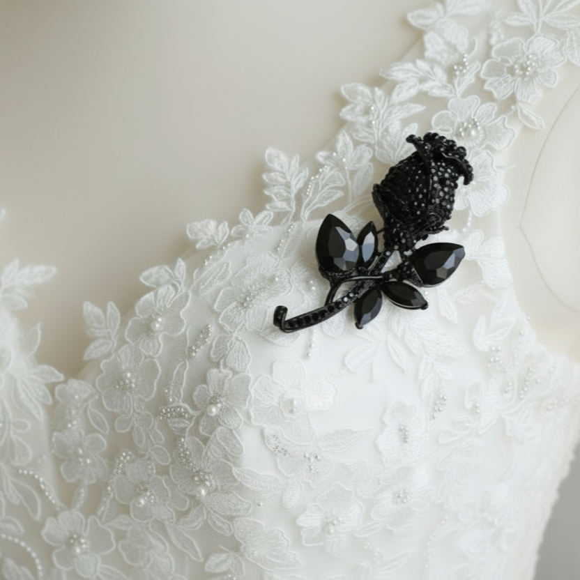Black_Rose_Brooch_on_Wedding_Dress.png