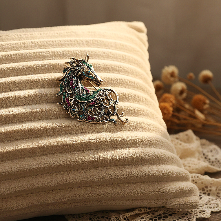 Exquisite Equestrian Elegance Horse Head Brooch