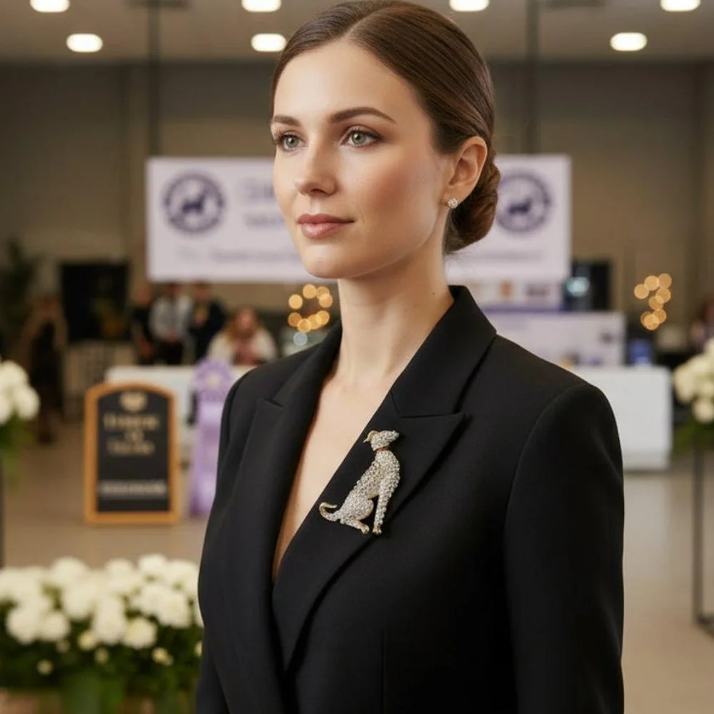 Vintage Elegance Dog Brooch Pin