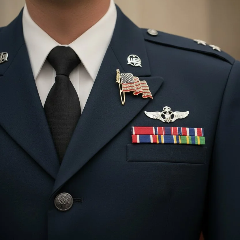 Exquisite American Flag Brooch with Enamel and Crystal