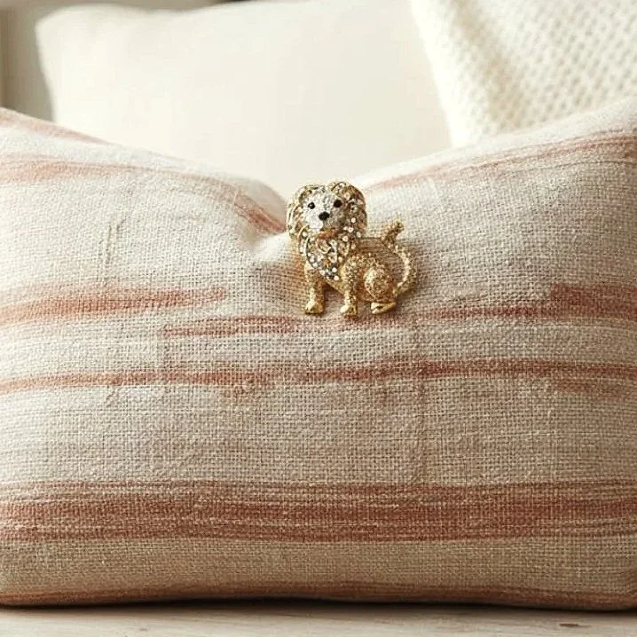 Regal Rhinestone Lion Brooch