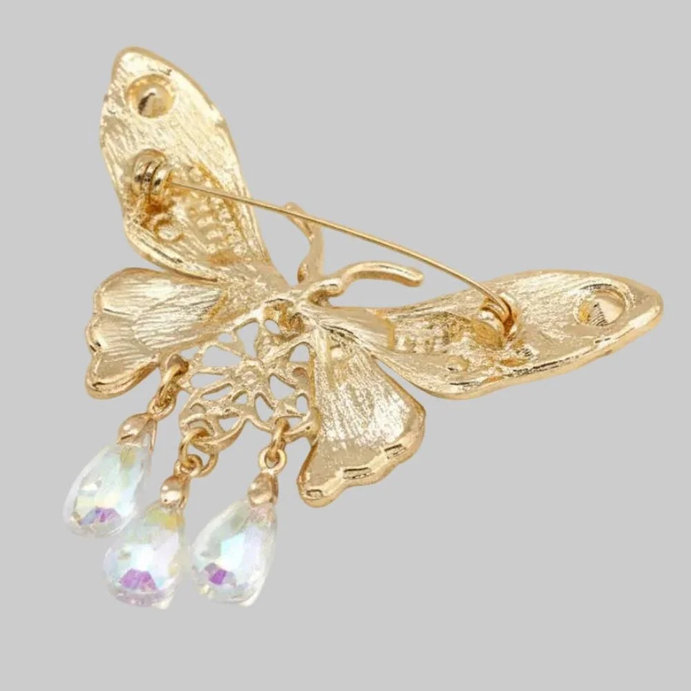 Back view of butterfly brooch
