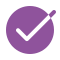 Purple checkmark inside a circle