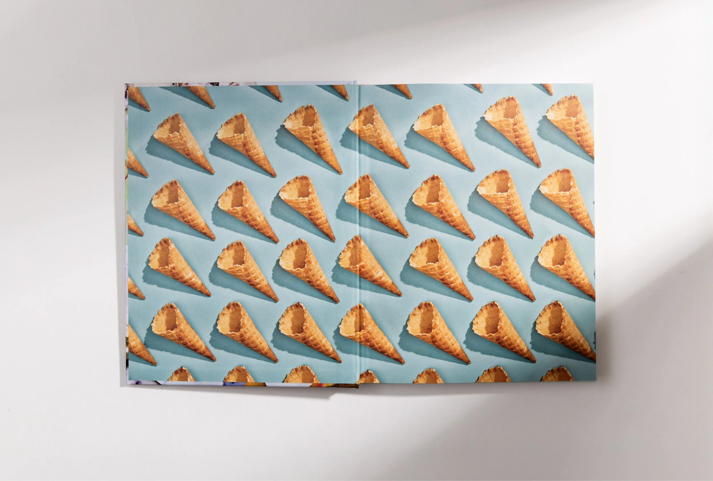 Ice cream cookbook endpapers design