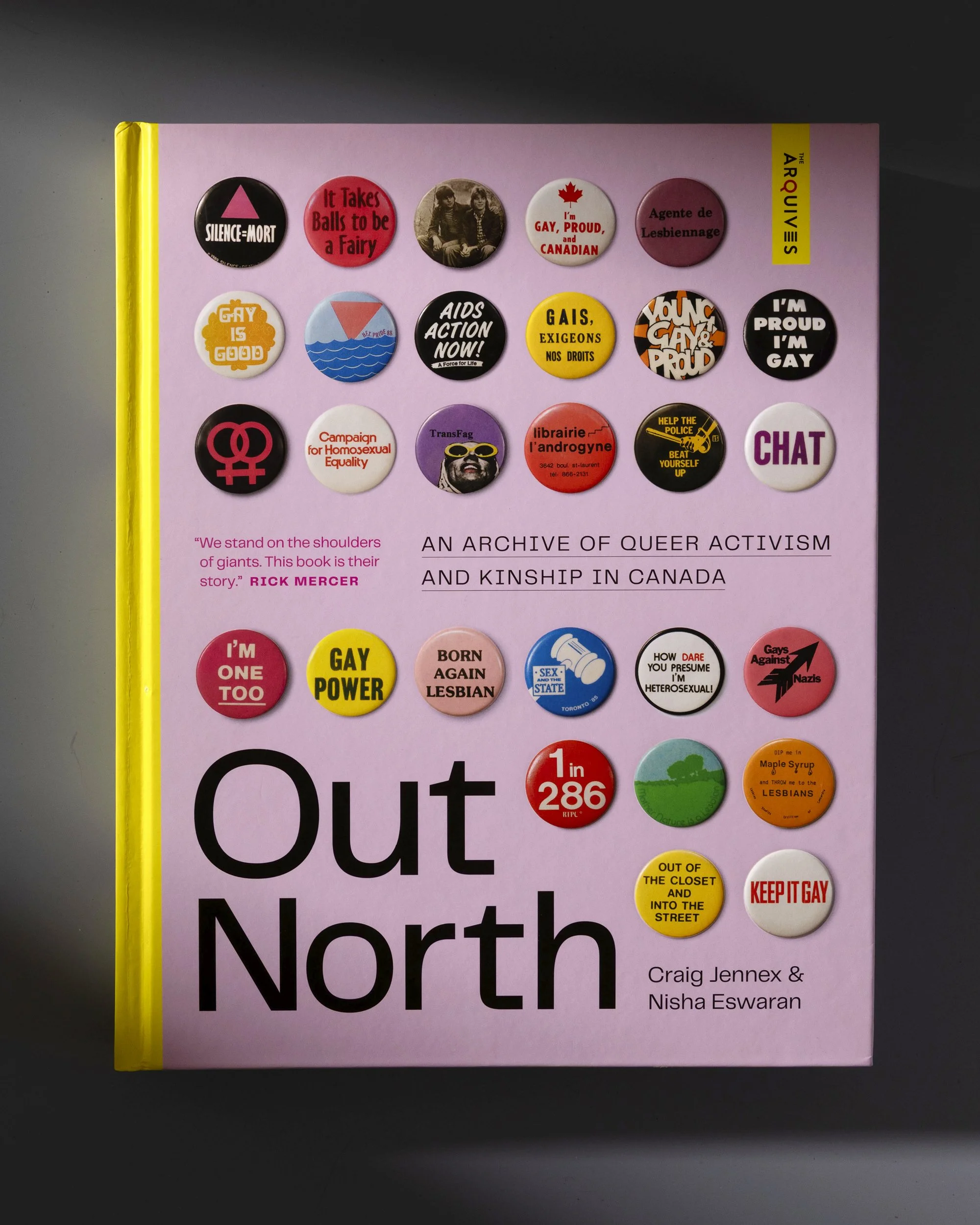 Bold and colourful book design for Out North