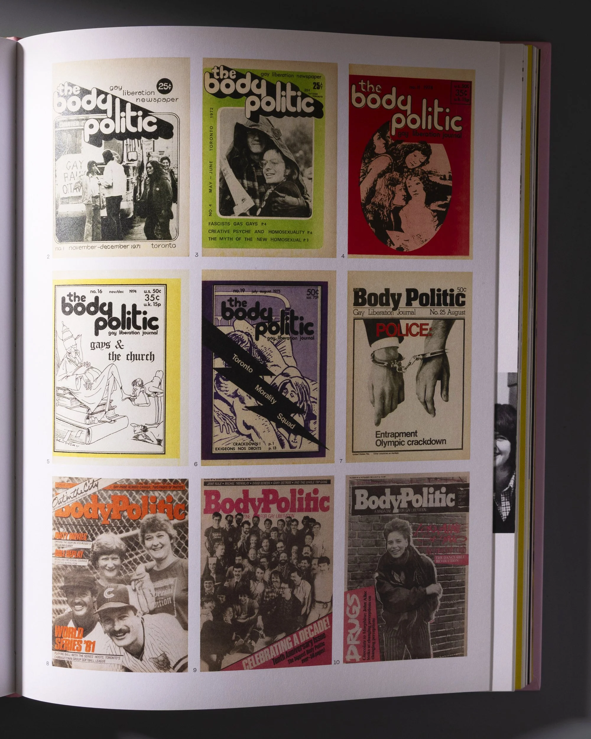 queer book design graphics featuring retro fonts and bold colours