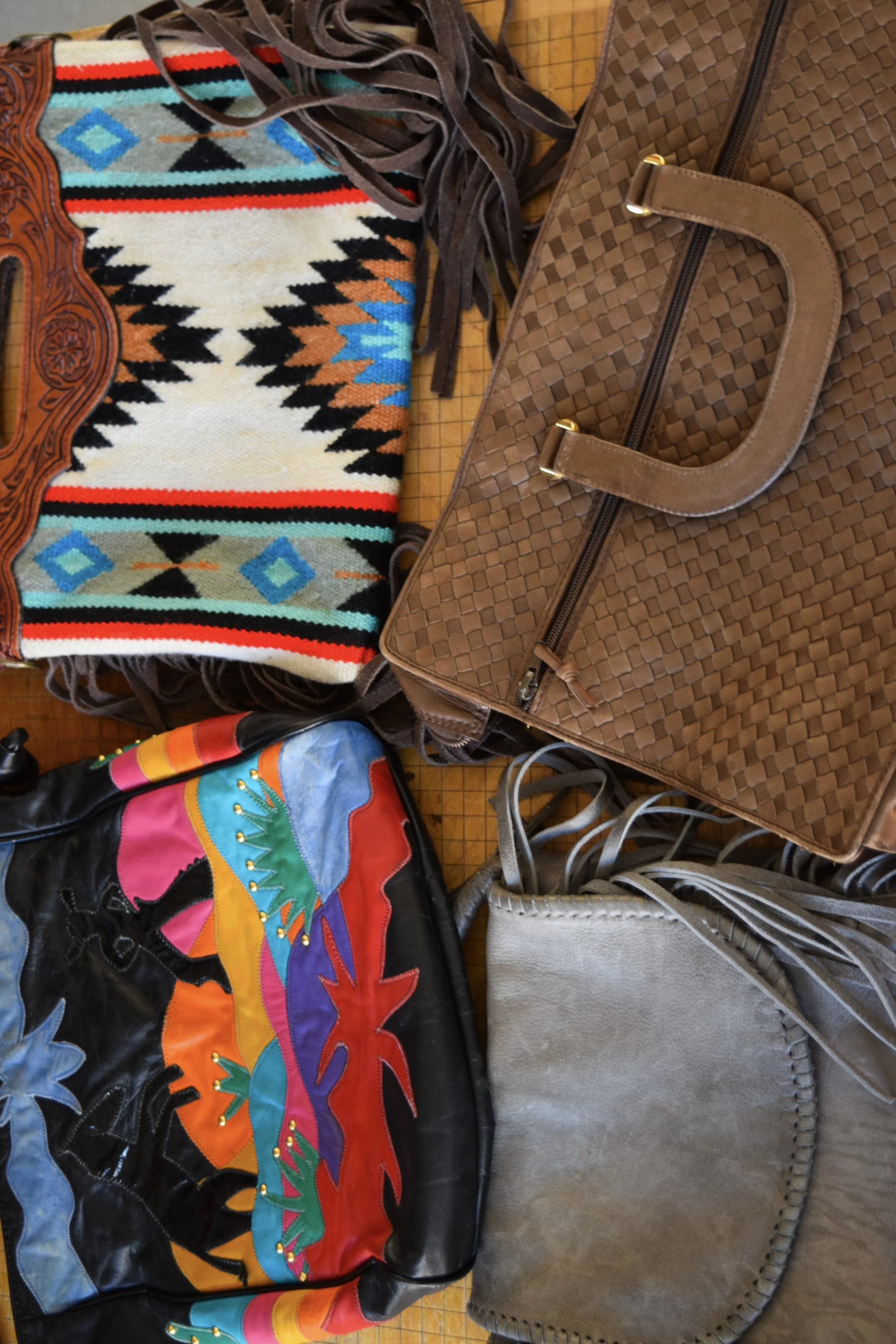 Colorful designer bags at The Pearl