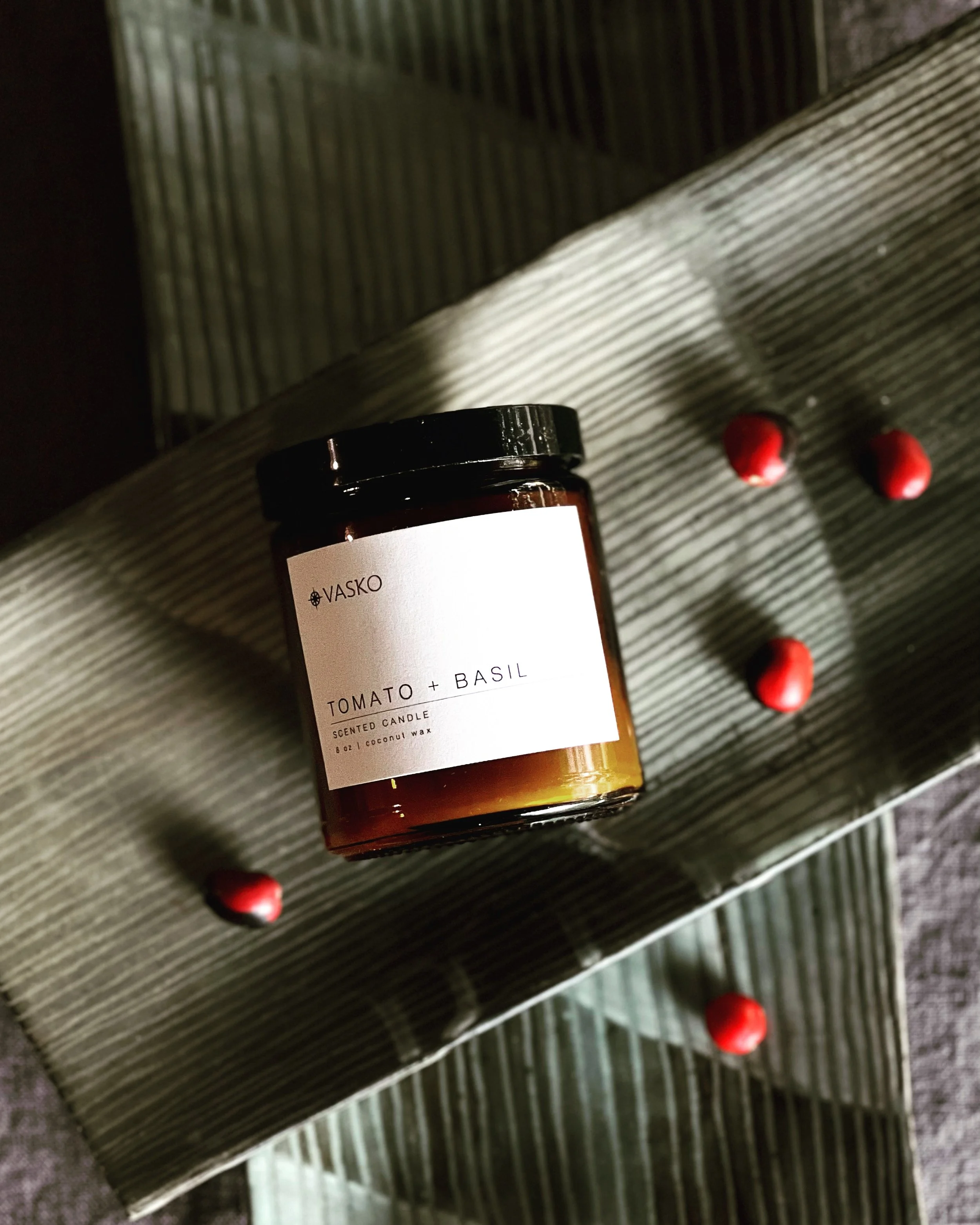 TOMATO + BASIL   8oz coconut wax candle