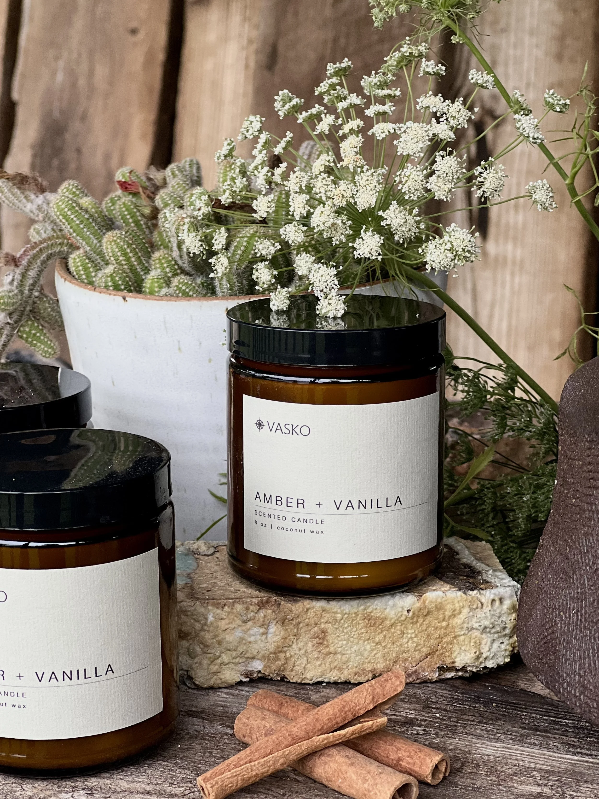 AMBER + VANILLA   8oz coconut wax candle