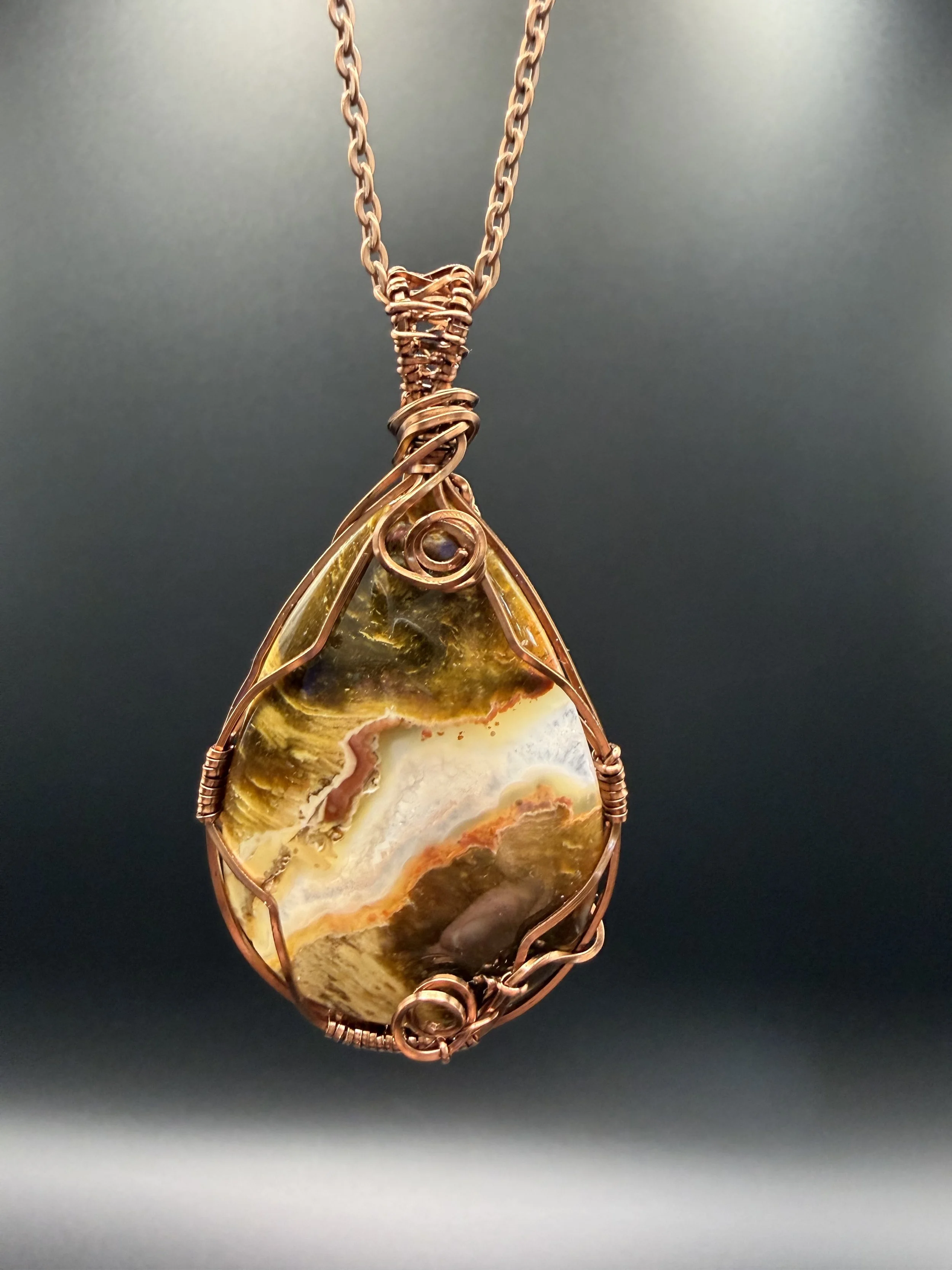 Earthy Elegance Crazy Lace Agate Pendant
