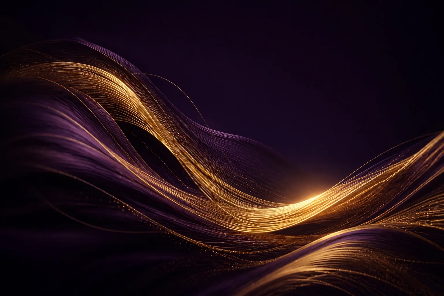Elegant "Digital Weaving" with flowing golden threads.