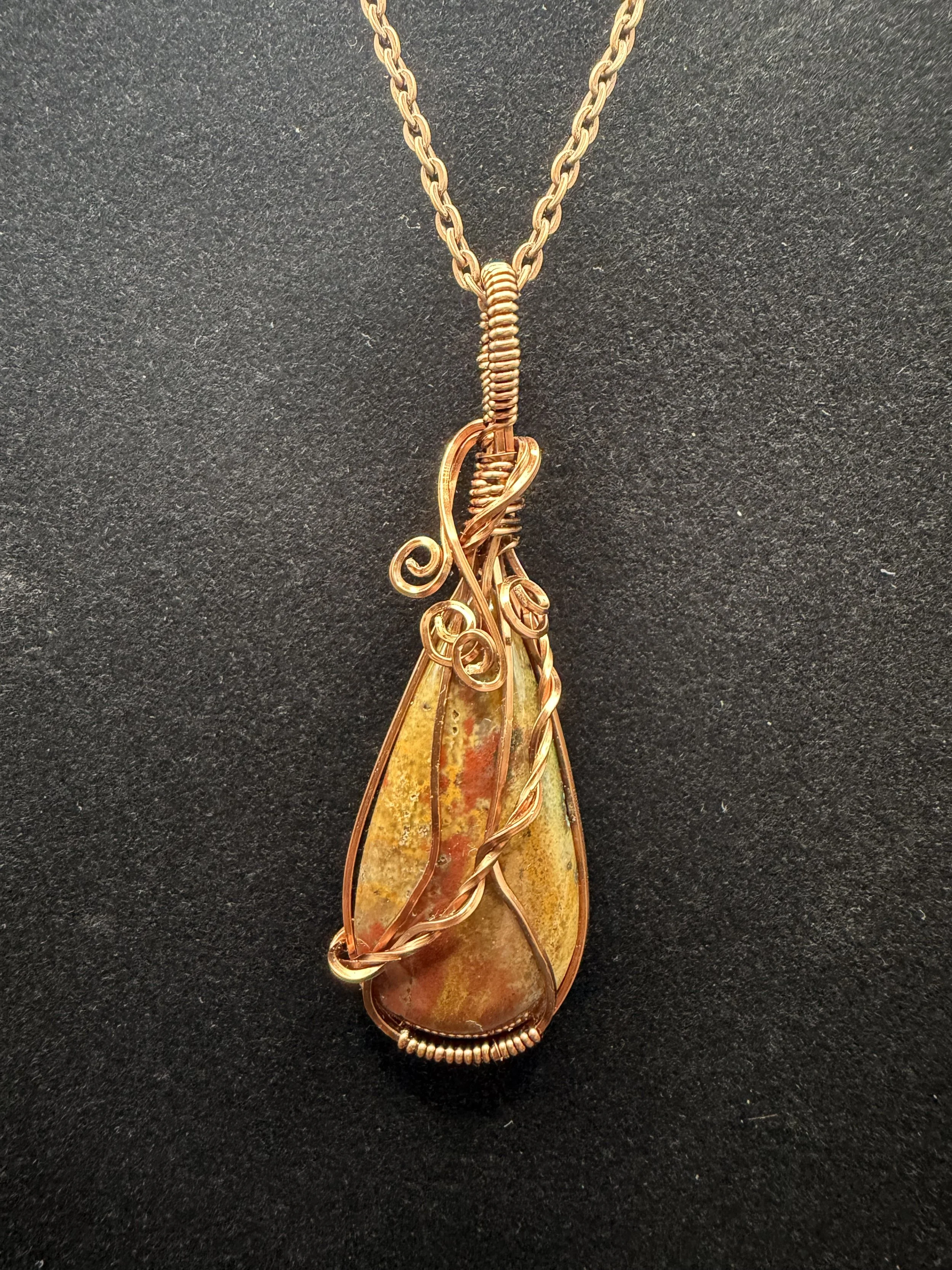 Vibrant Teardrop Jasper Pendant