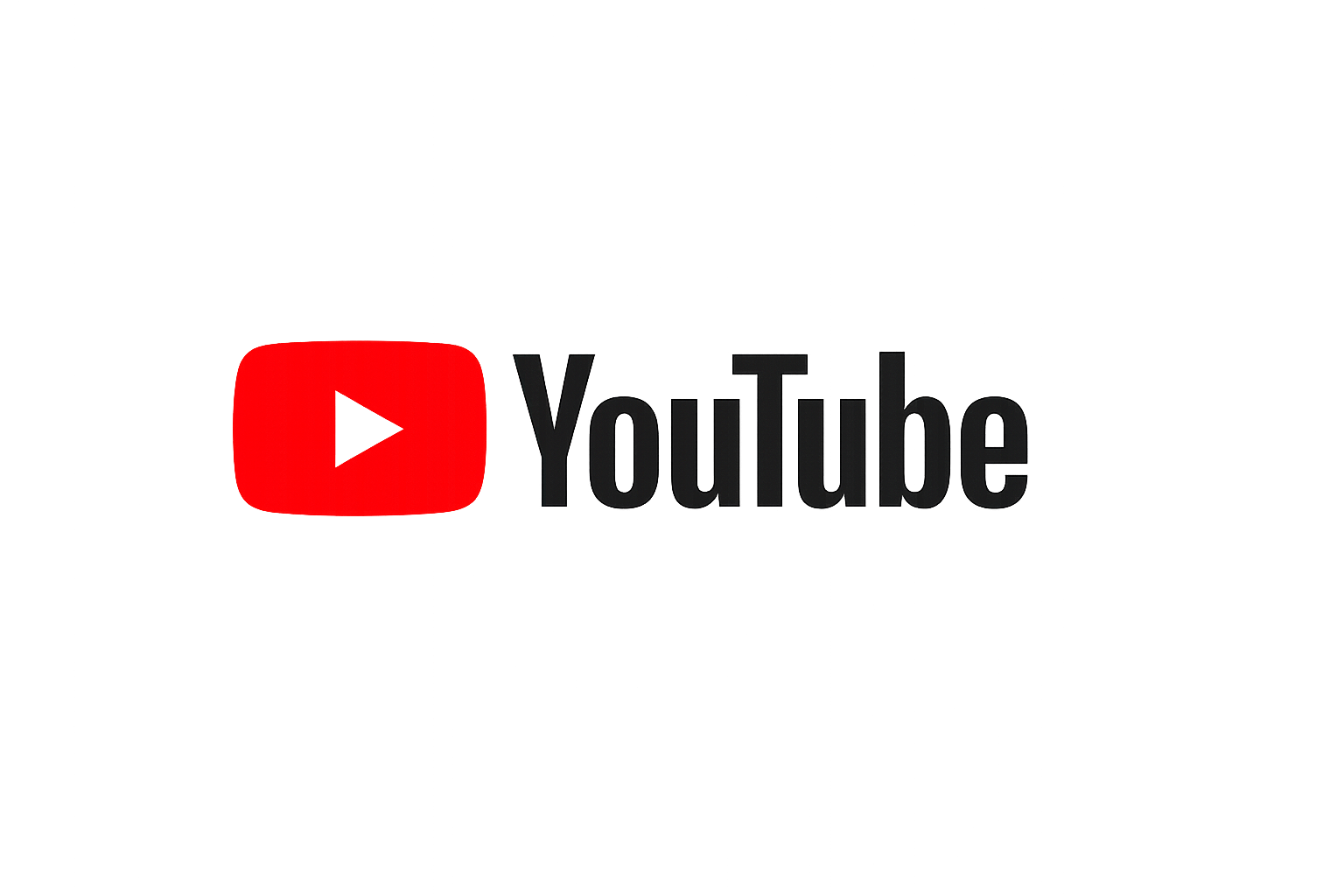 Logo de YouTube con el icono de reproducción en rojo y el texto 'YouTube' en negro.