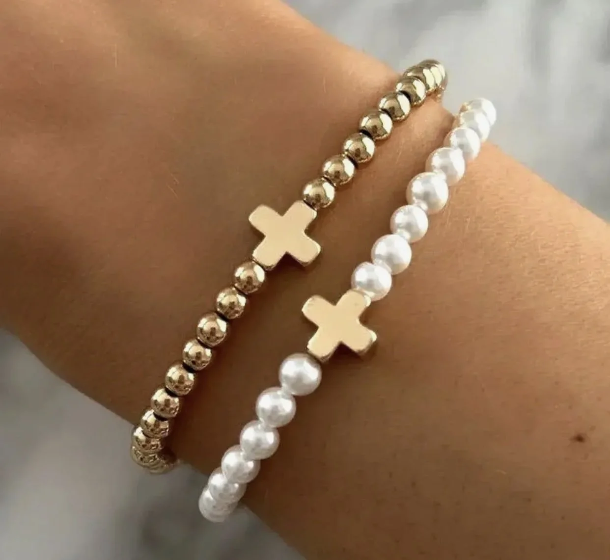 Gold Cross Bracelet