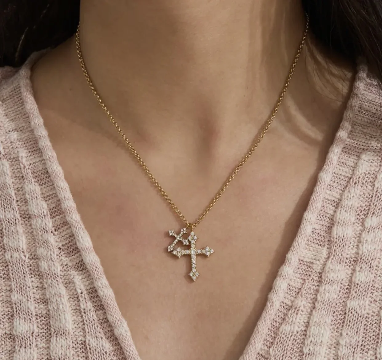 Double cross Necklace