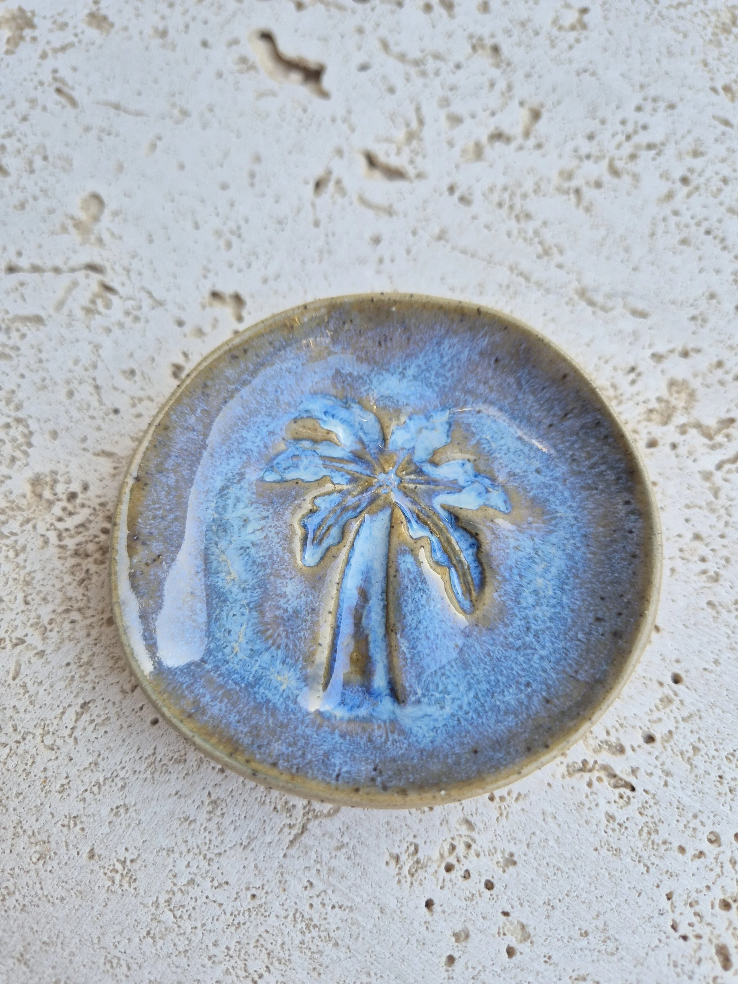 Tropical Palm Motif Ring Dish
