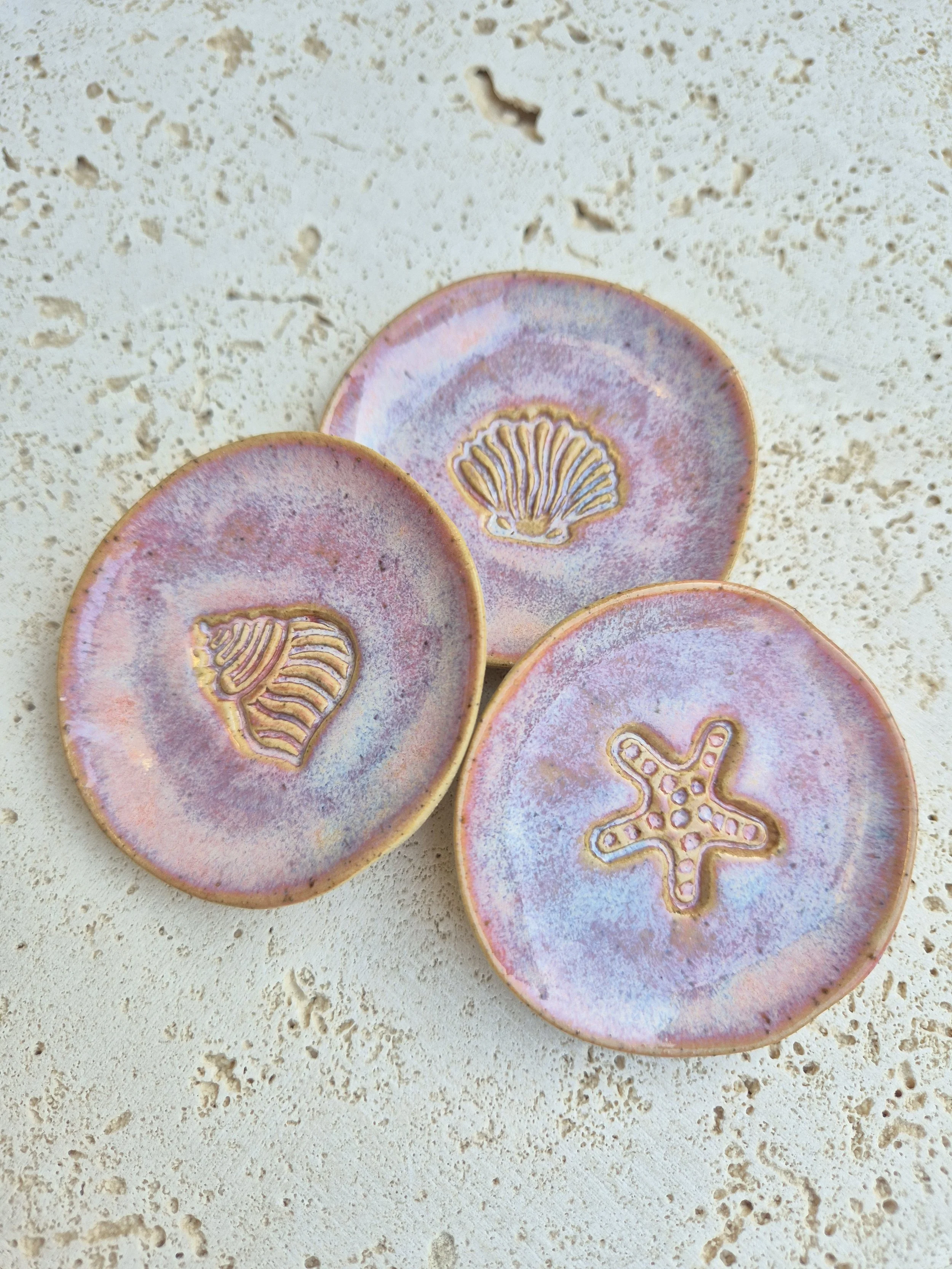Trio Coastal Shells Ring Dish Set