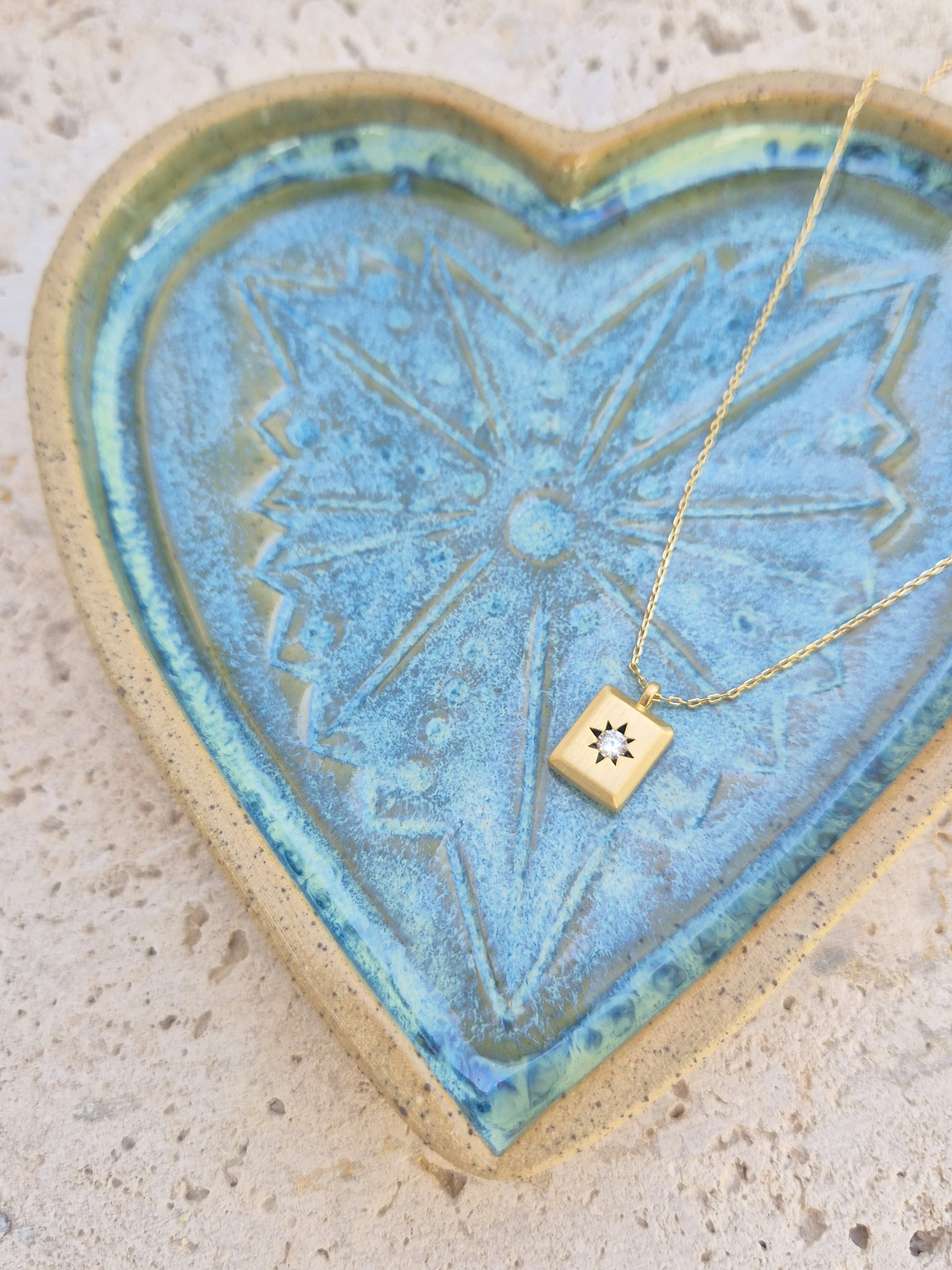 Boho Heart Coastal Blue Tray