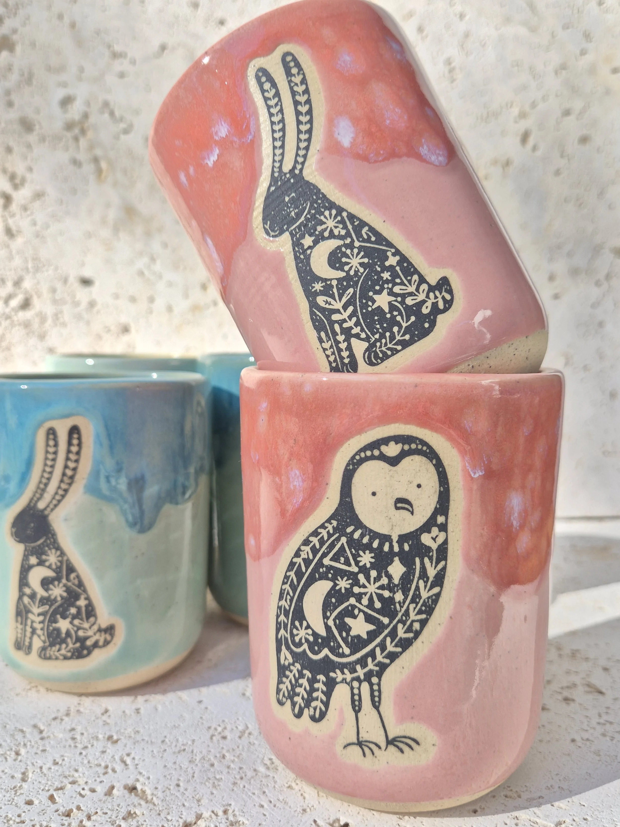 Sunset Blush Decal Cups