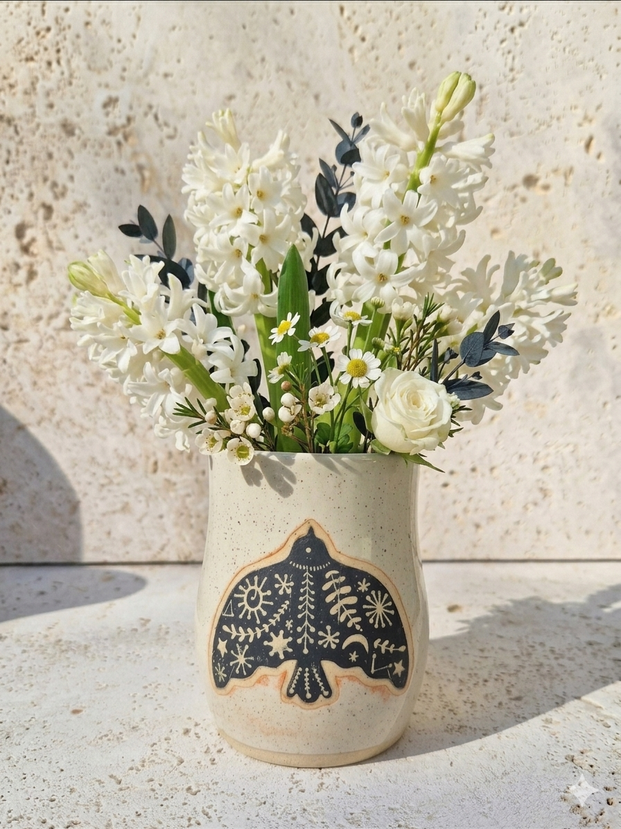 Vintage Tribal Decal Vase