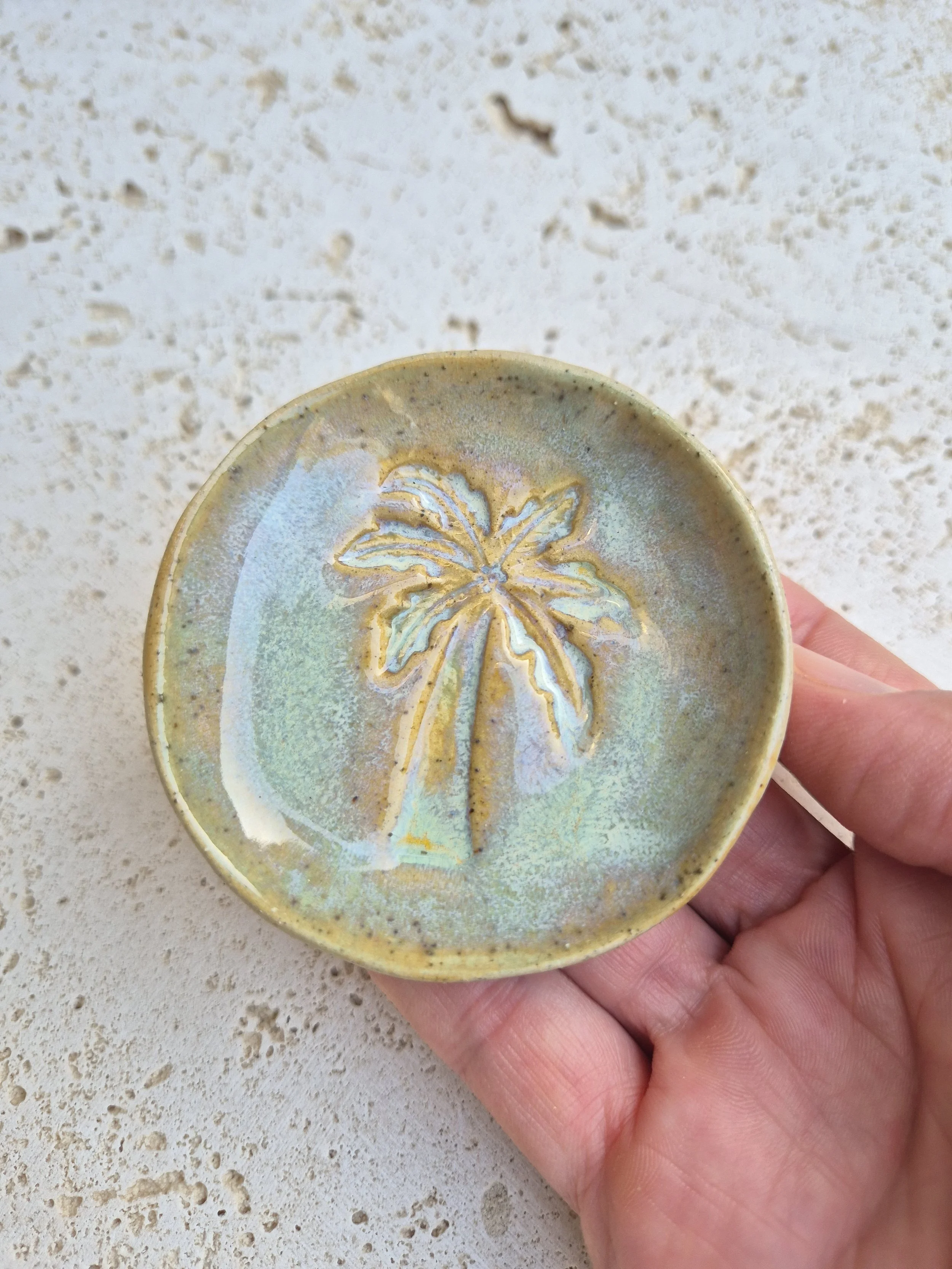 Tropical Palm Motif Ring Dish