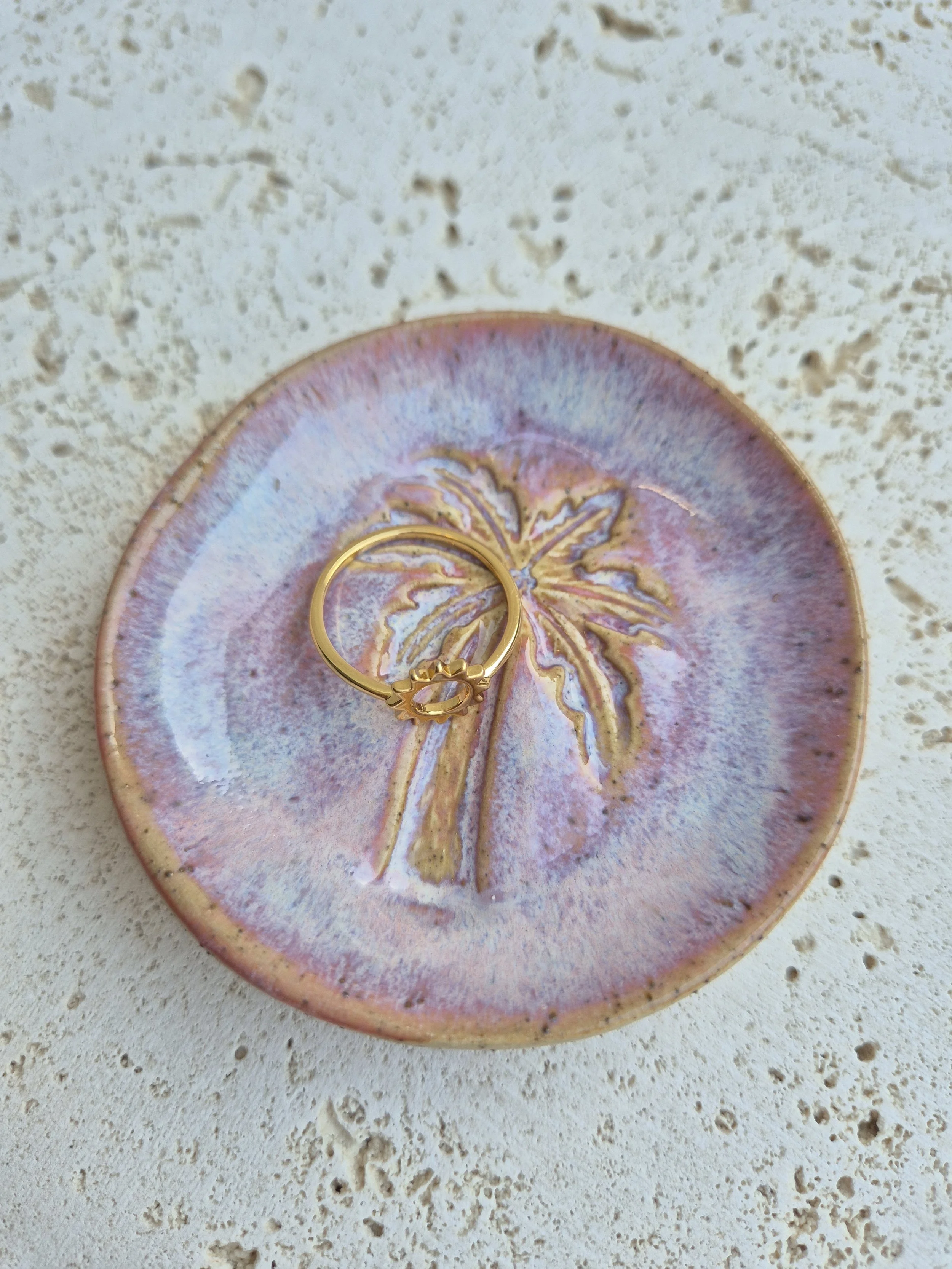 Tropical Palm Motif Ring Dish