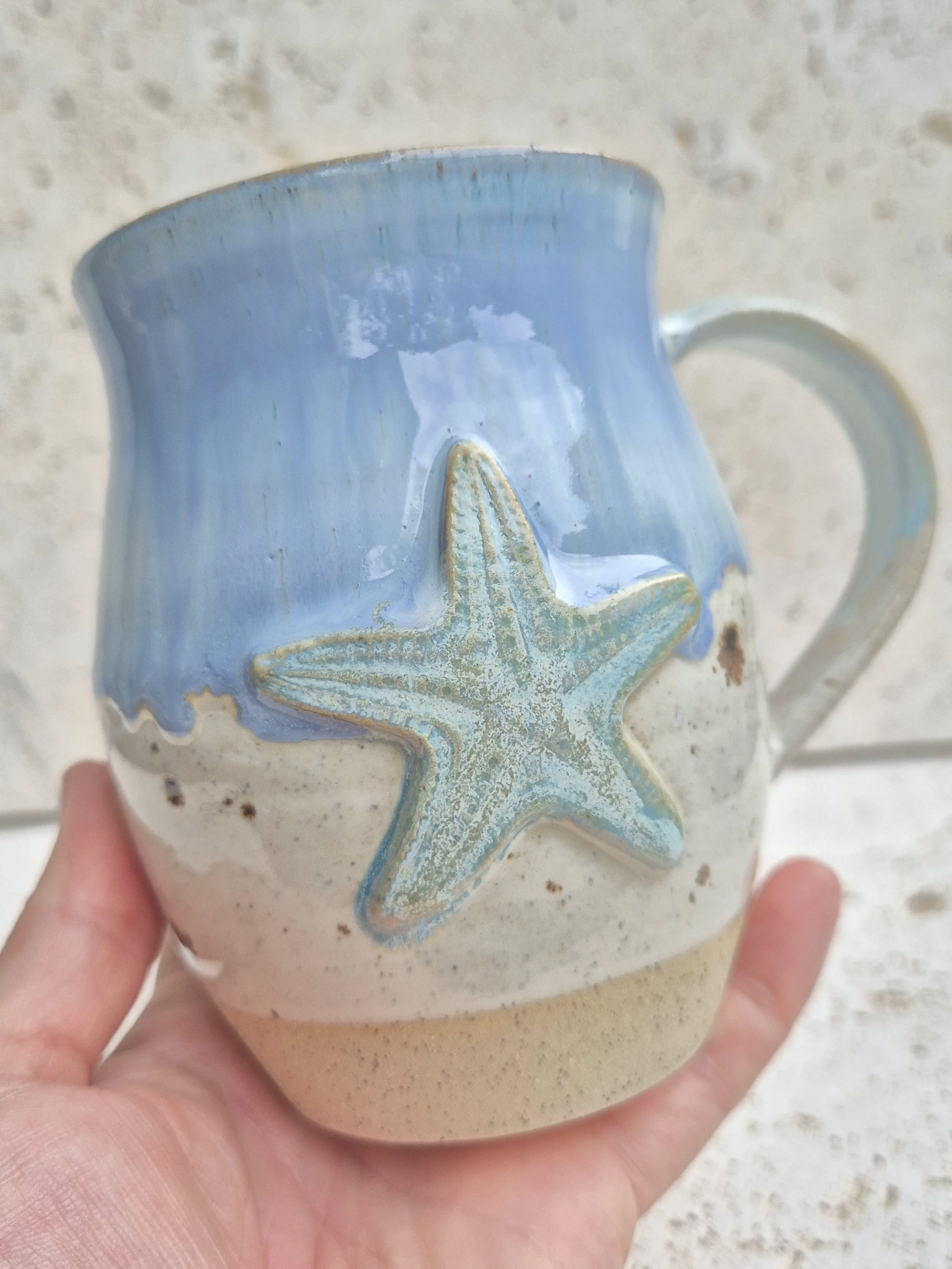 Jumbo Sandy Tides Mug - Sea Themed Motifs