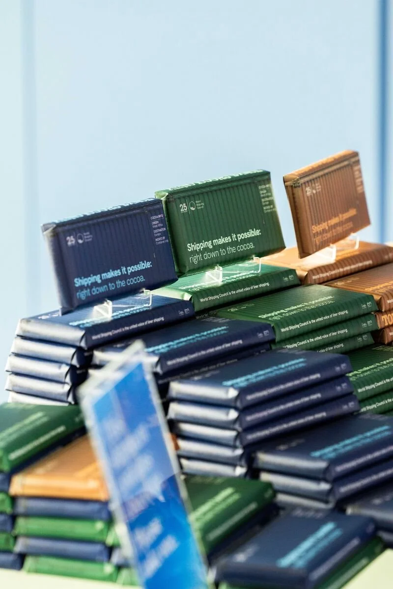 World Shipping Council 25 Year chocolate packaging