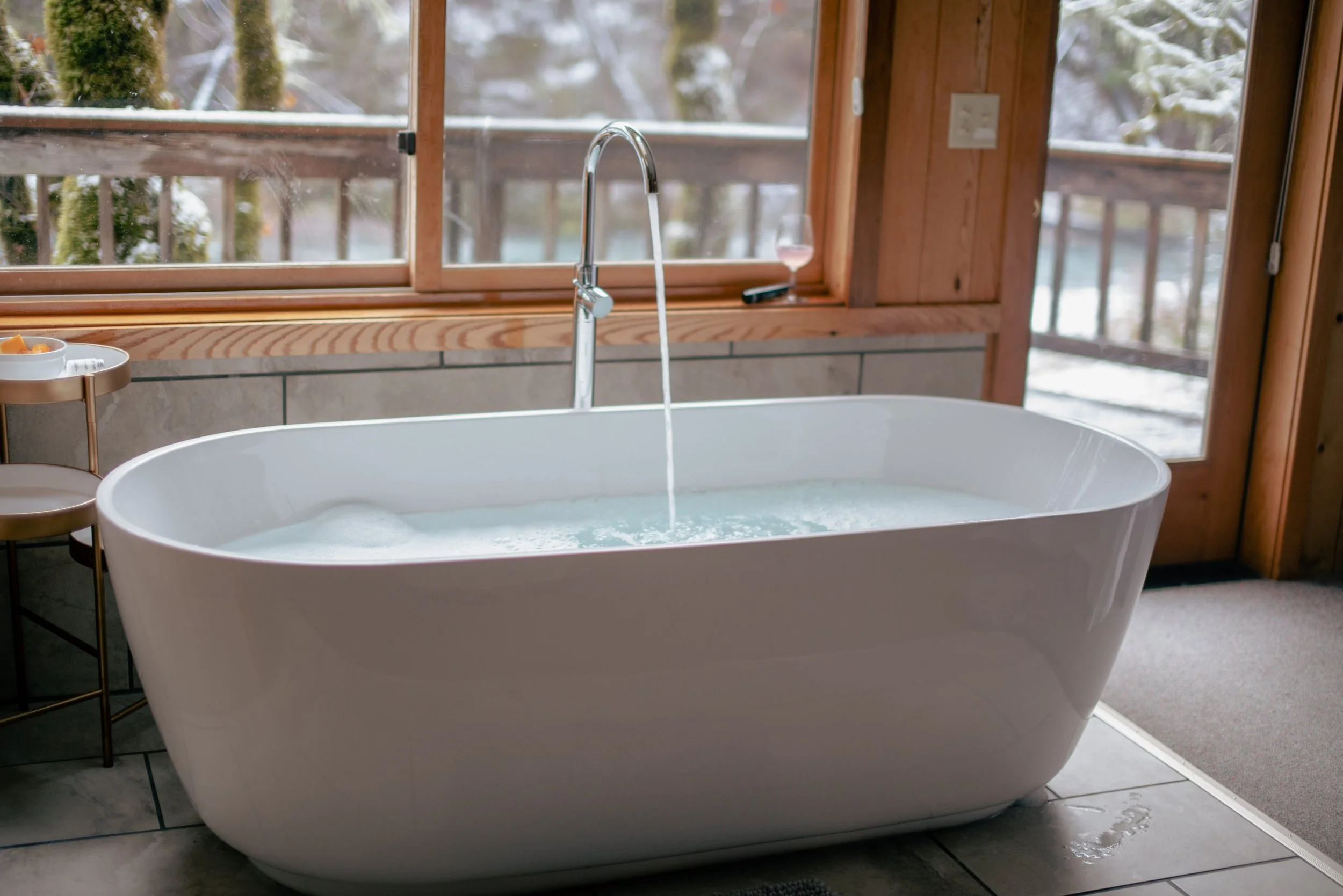 soak in the oversized tub