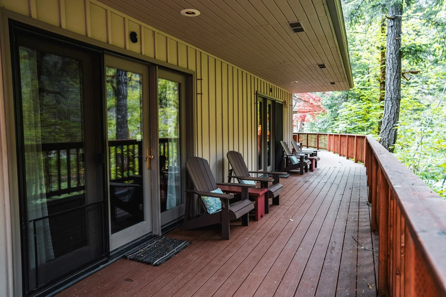 shared deck overlooking the river