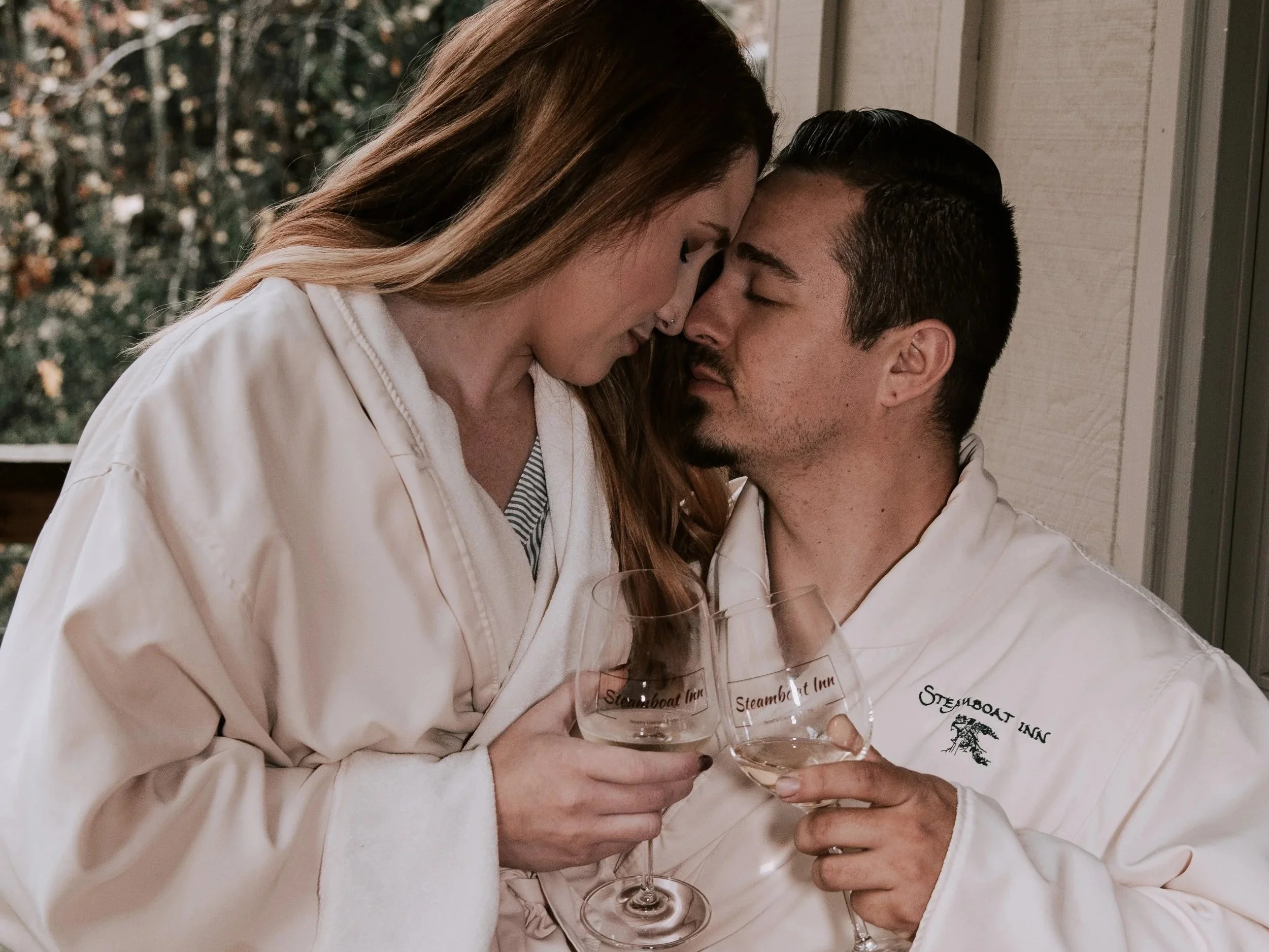 lounge in comfy robes on the private deck away from all the other guests