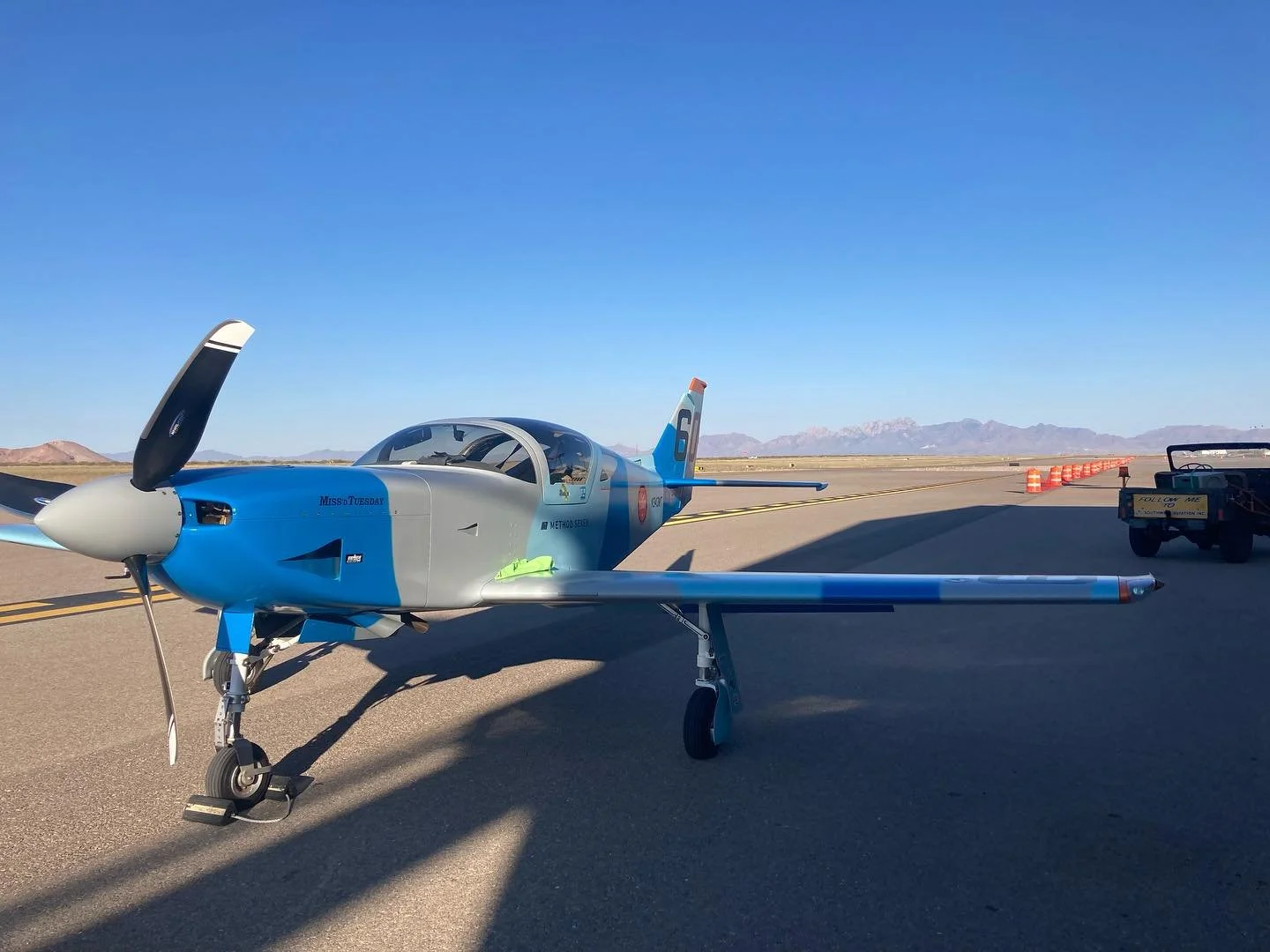 Miss&rsquo;s Tuesday has arrived in New Mexico! -
-
-
-
&mdash;&mdash;&mdash;&mdash;&mdash;&mdash;&mdash;&mdash;&mdash;&mdash;&mdash;&mdash;
#NCAR #Reno #renoairraces #lascruces #lascrucesairandspace #sr22 #sr22t 
#glasair #airplane #airracing #metho