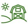 Icon of a covered bridge with trees and a path