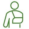 Simple line drawing of a person with a shirt or armor on their torso.