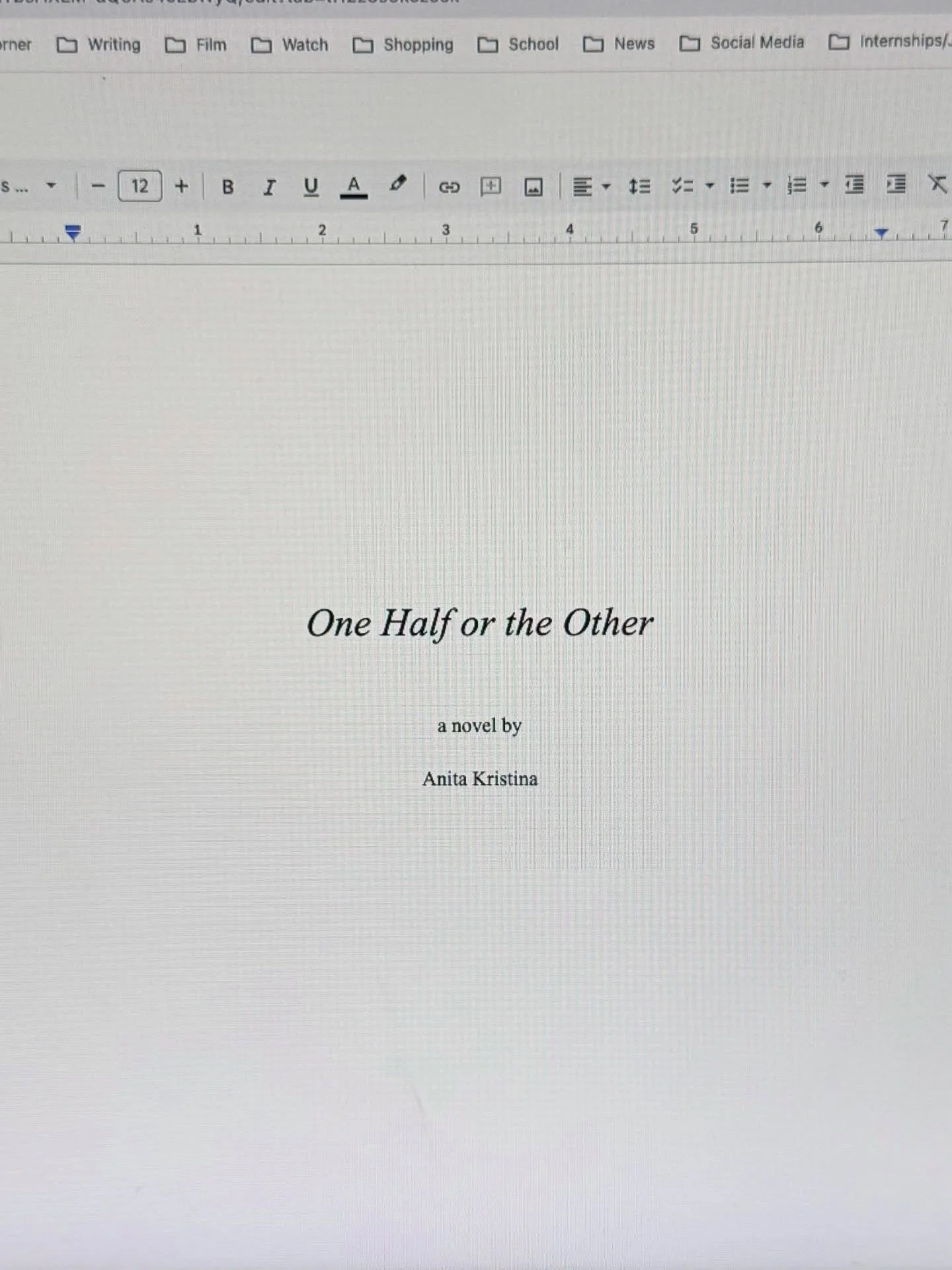draft one of our debut novel, One Half or the Other, is officially written. 🤍